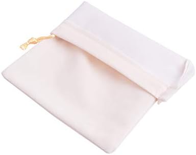 Sansam 50pcs Cream Velvet Drawstring Bags for Jewelry and Gifts