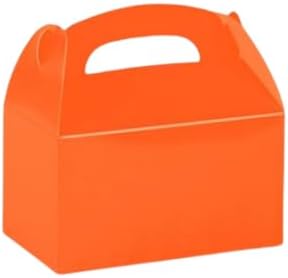 CHNLML 12 Pack Treat Boxes with Handles Orange