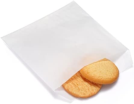 Quotidian White Flat Glassine Paper Bags 5x5 Envelope Pack of 100