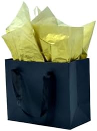 JUNESHE Mini Black Gift Bags with Handles 6 Pack