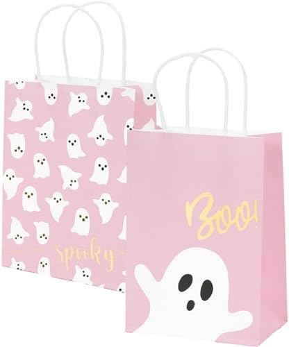 JarThenaAMCS 24Pcs Halloween Paper Gift Bags with Handles