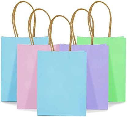 60 Pack Mini Rainbow Gift Bags with Handles