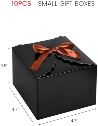 VGOODALL 10PCS Black Gift Boxes with Ribbons