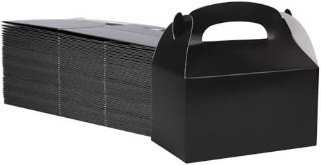 DjinnGlory 36 Pack Black Treat Boxes for Parties