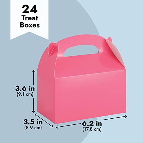 BLUE PANDA 24 Pack Pink Gable Boxes for Parties