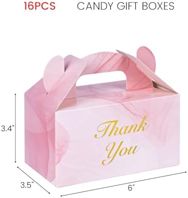 VGOODALL 16PCS Mini Pink Marble Gift Boxes