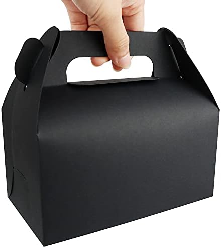 GUIFIER 25 Pack Black Gable Treat Boxes for Party Favors