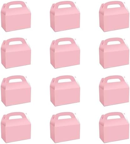Namhcir 12 Pack Pink Treat Boxes with Handles