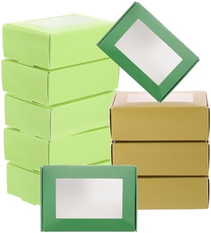 PATIKIL 34x24x12 Inch Rectangle Kraft Gift Boxes with Window 30 Pack