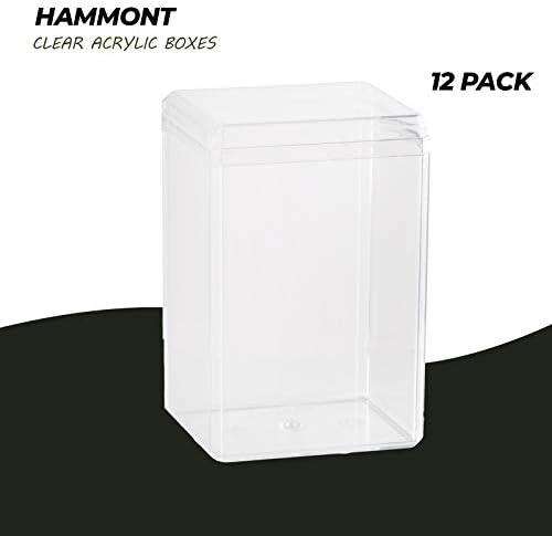 Hammont Acrylic Gift Boxes - 12 Pack Clear Cube Storage