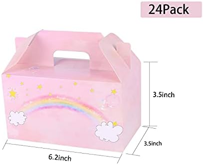 KEPATO 24 Pack Rainbow Party Treat Boxes