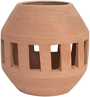 Creative Co Op Handmade Terra Cotta Planter with Cut Outs
