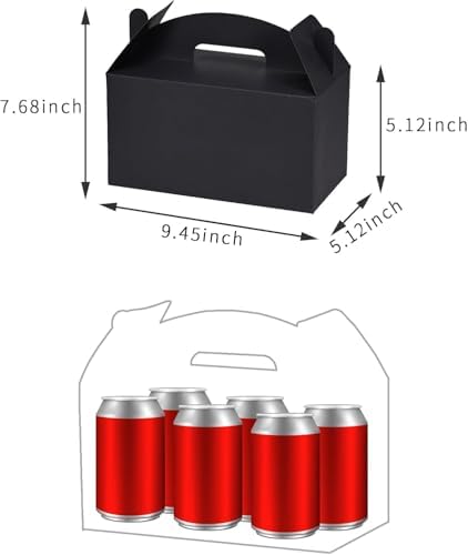 Aosric Black Gable Boxes with Handles 12 Pcs