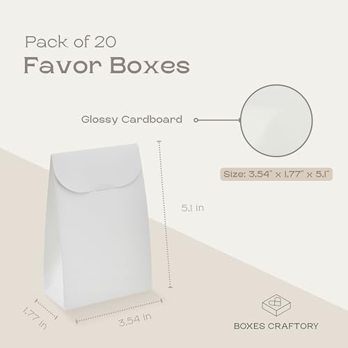 Boxes Craftory Pack of 20 White Favor Boxes