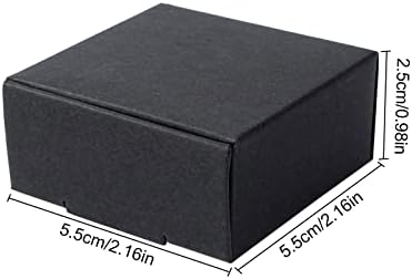 Nignya 100 Pcs Black Mini Gift Boxes Square Kraft Paper Favor Boxes