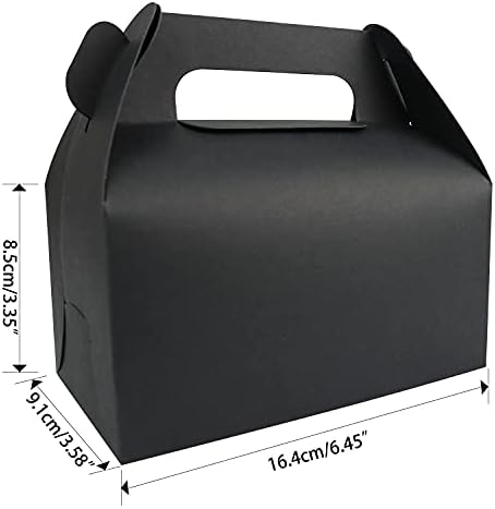 GUIFIER 25 Pack Black Gable Treat Boxes for Party Favors