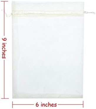Volanic 50PCS 6x9 Inch Sheer Drawstring Organza Gift Bags