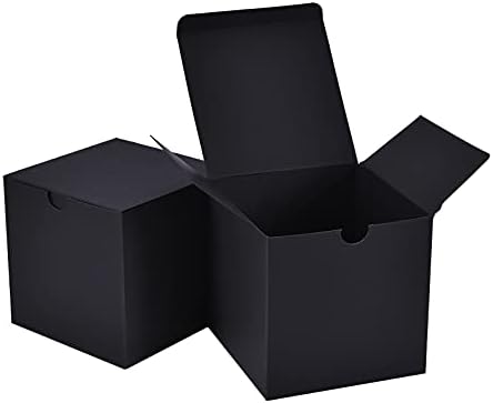 NIGNYA 50 Pack Black Gift Boxes 3x3x3 Inch