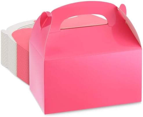 BLUE PANDA 24 Pack Pink Gable Boxes for Parties