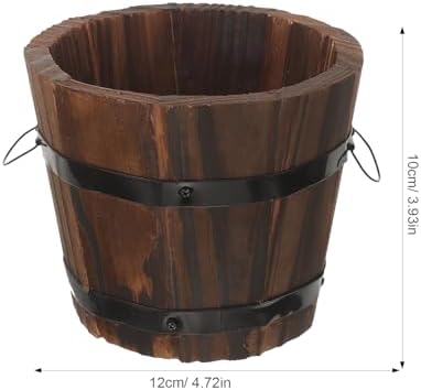 BESPORTBLE Rustic Wooden Barrel Planters 4pcs