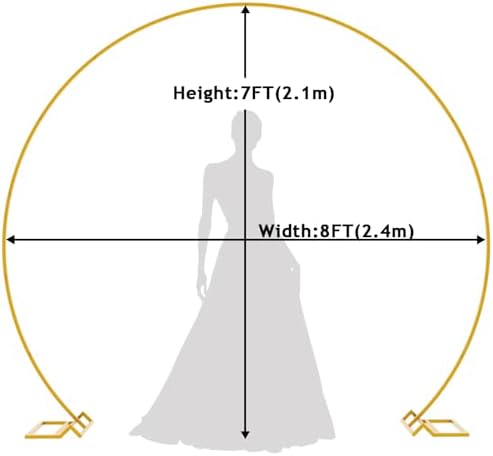 Wokceer 8FT Round Wedding Arch Stand with Gold Frame
