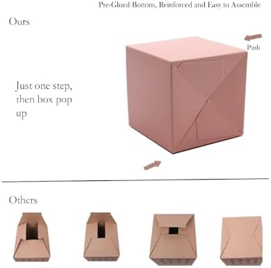 Oletx 25 Pcs Pink Gift Boxes 3x3x3 Inch Set