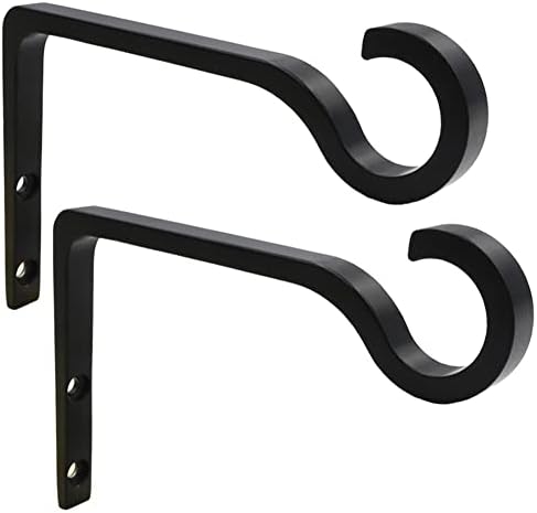 QIEGL 6 Inch Metal Plant Hook 2 Pack Black