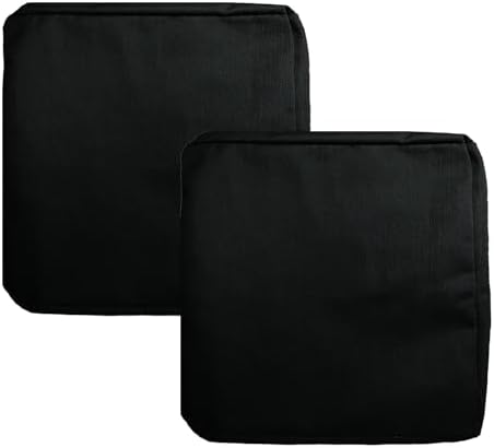 FLYMEI 20x20x2 Outdoor Cushion Covers 2Packs Black