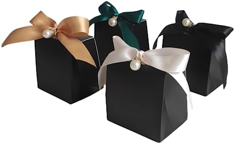 100pcs Gift Boxes with Gold Ribbon and Pearls