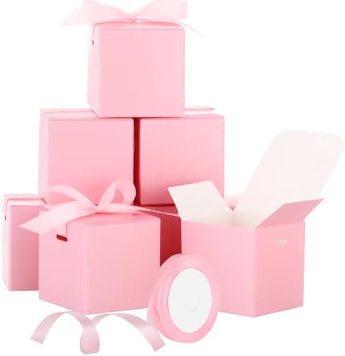 48 Pcs 2x2x2 Inch Mini Gift Boxes with Ribbon Set