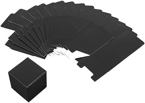 20 Pack Small Square Black Gift Boxes with Lids for Wrapping