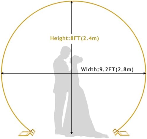 Wokceer 92FT Gold Metal Round Balloon Arch Stand