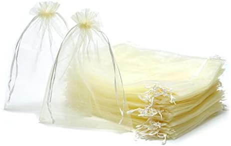 Volanic 50PCS 6x9 Inch Sheer Drawstring Organza Gift Bags