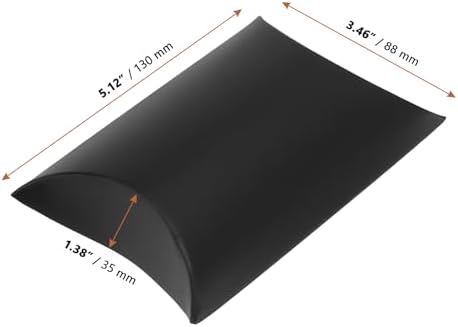 LEXININ 150 Pack Large Black Pillow Boxes