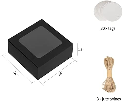 COTOPHER 30Pcs Mini Kraft Soap Boxes with Window