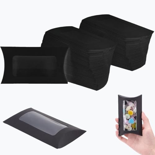 80 Pcs Pillow Gift Boxes with Clear Window