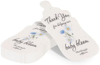 15pcs Blue Baby Bottles with Wildflower Seeds
