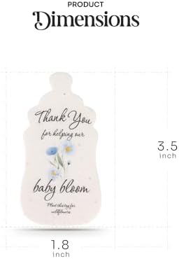 5pcs Blue Baby Bottle Seed Paper with Wildflower Seeds
