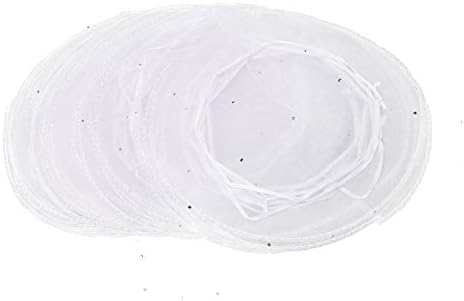 100Pcs White Organza Tulle Circles with Drawstring