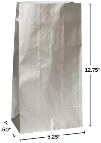 Sparkling Silver Metallic Paper Party Bags Pack of 10