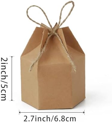 50 Pack Mini Paper Gift Boxes with Twine