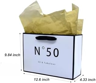 JUNESHE 50th Birthday Gift Bag for Men Women