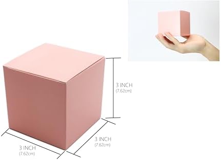 Oletx 25 Pcs Pink Gift Boxes 3x3x3 Inch Set