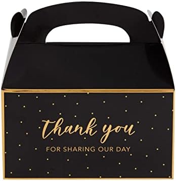 Sparkle and Bash Black Gold Party Favor Boxes 24-Pack