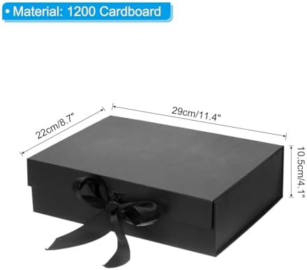 PATIKIL 11x9x4 Inch Magnetic Gift Box Black