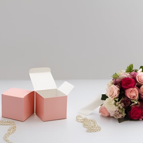 Oletx 25 Pcs Pink Gift Boxes 3x3x3 Inch Set