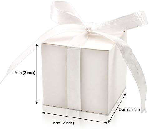 KPOSIYA 70 Pack Gift Boxes 2x2x2 Inch White with Ribbons
