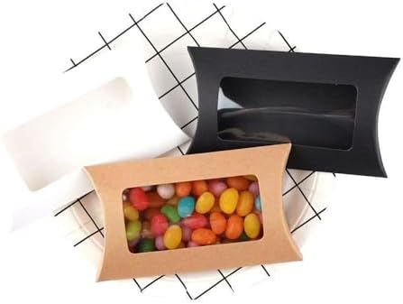 50Pcs Mini Cookie Box with Window Gift Packaging for Parties