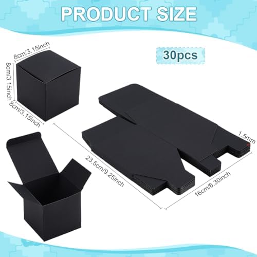 PH PandaHall 30PCS Black Square Gift Boxes for Small Gifts