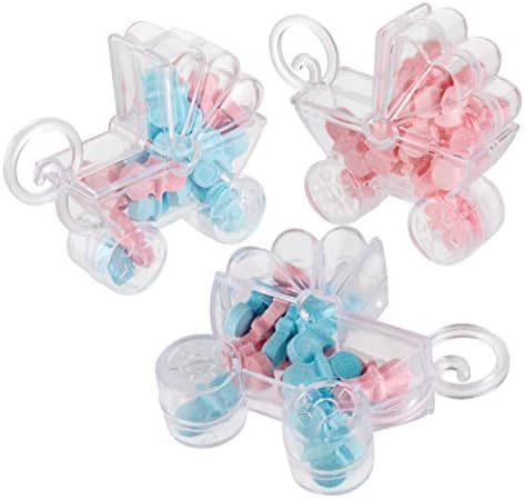 Baby Carriage Acrylic Candy Boxes 12 Pack